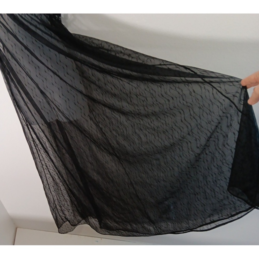 VINTAGE GOWN Negligee Medium BLACK‎ SHEER 100% NYLON LACE VAL MODE NICE SWEEP - Picture 5 of 12